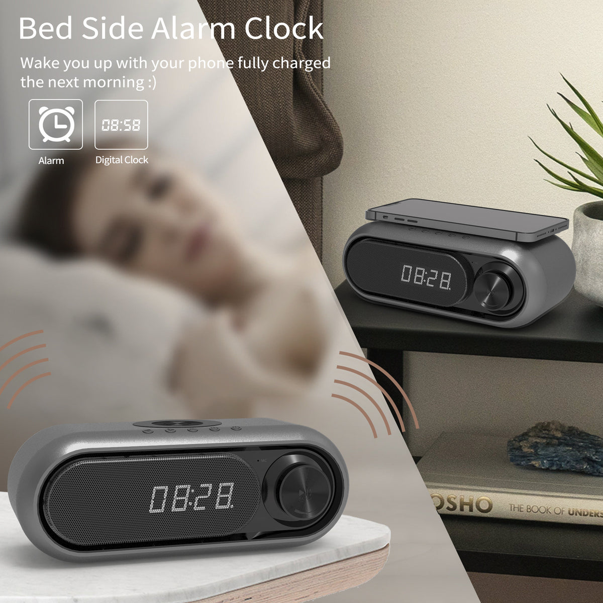 Wireless Charging Alarm Clock - main product photo