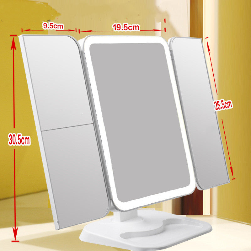 Trifold LED Makeup Mirror - top view
