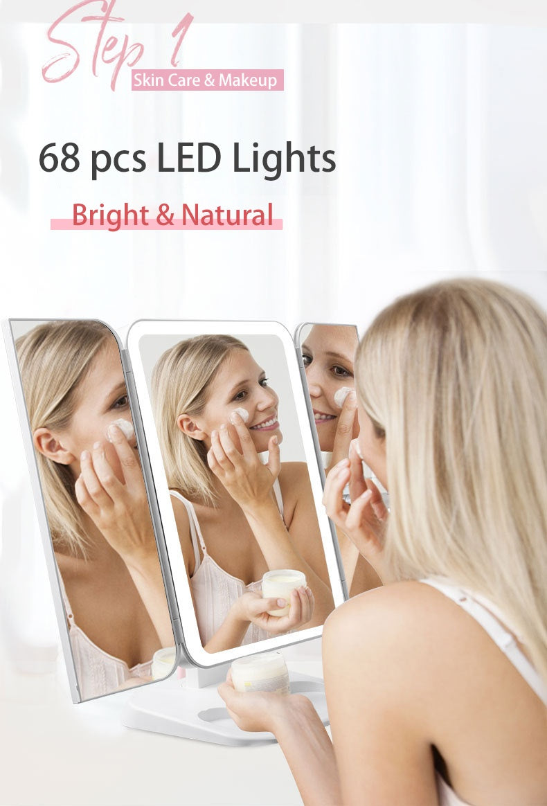 Trifold LED Makeup Mirror - side view