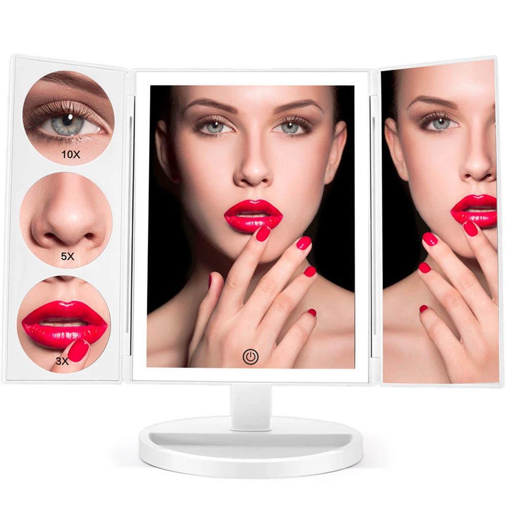Trifold LED Makeup Mirror - in-use lifestyle shot
