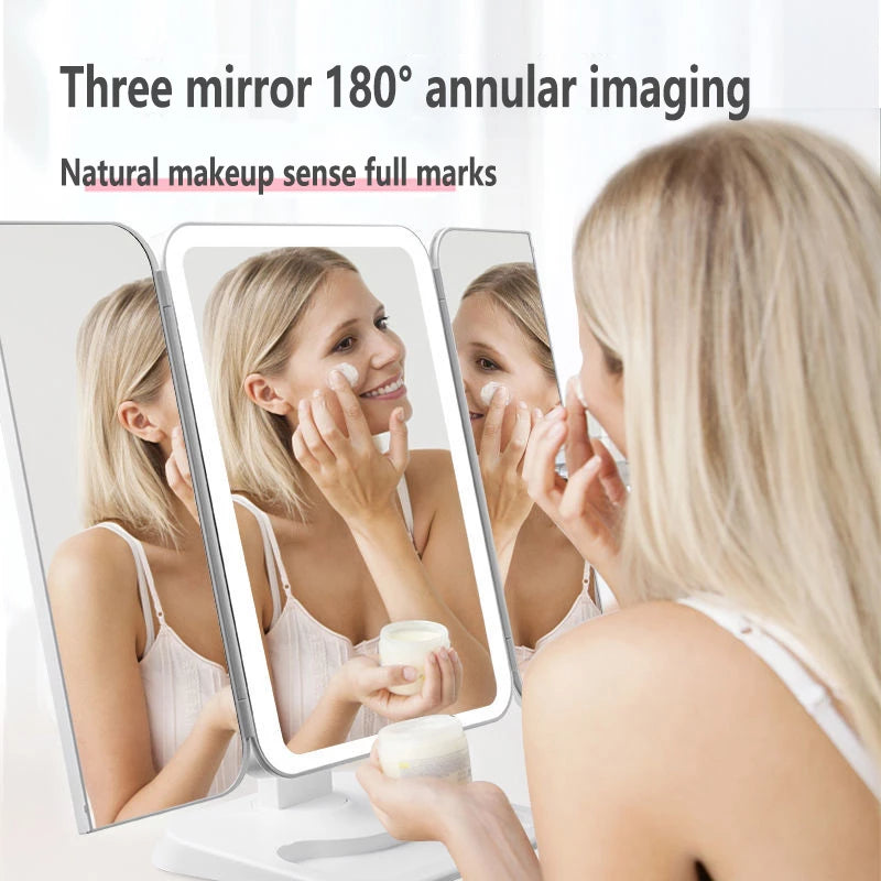 Trifold LED Makeup Mirror - angle view