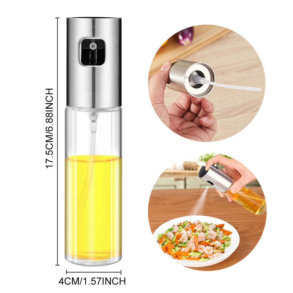 Glass Oil & Vinegar Spray Bottle - size and features view