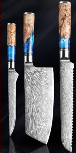 Premium Stainless Steel Chef's Knife Set - front view