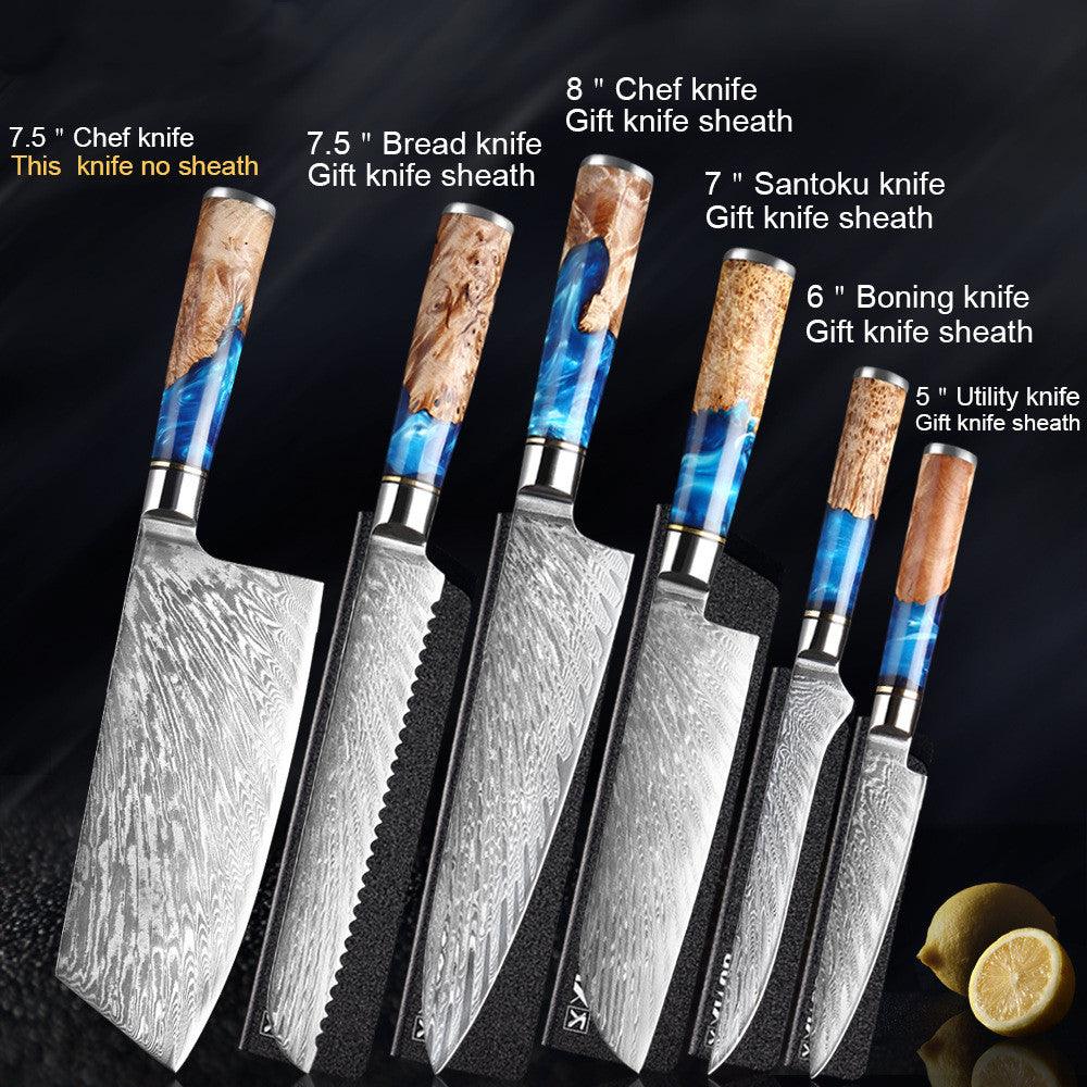 Premium Stainless Steel Chef's Knife Set - front view