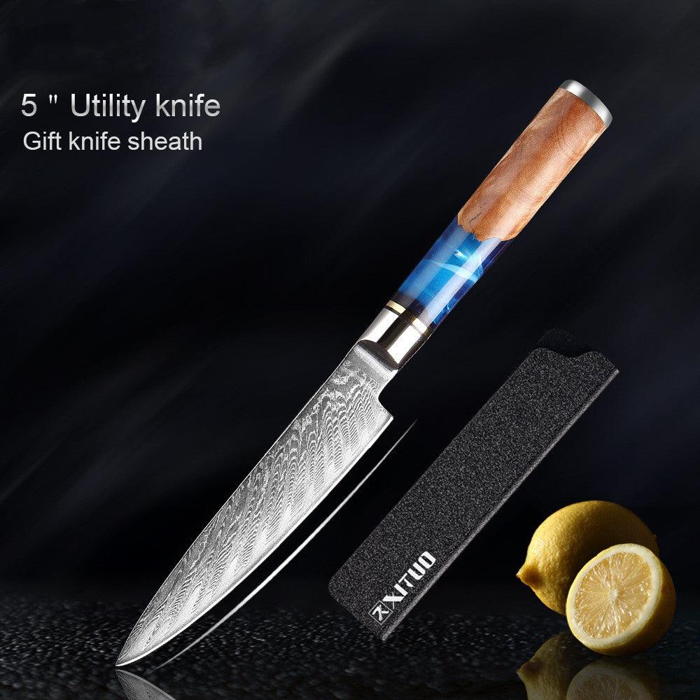 Premium Stainless Steel Chef's Knife Set - top view