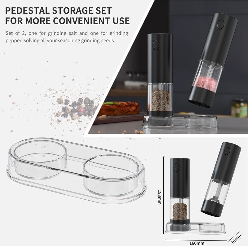 Rechargeable Electric Salt & Pepper Grinder Set - side view
