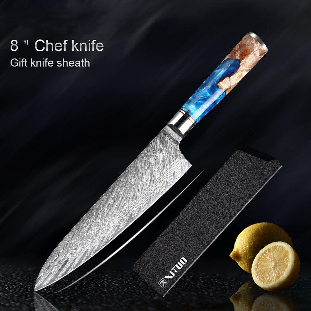 Premium Stainless Steel Chef's Knife Set - side view
