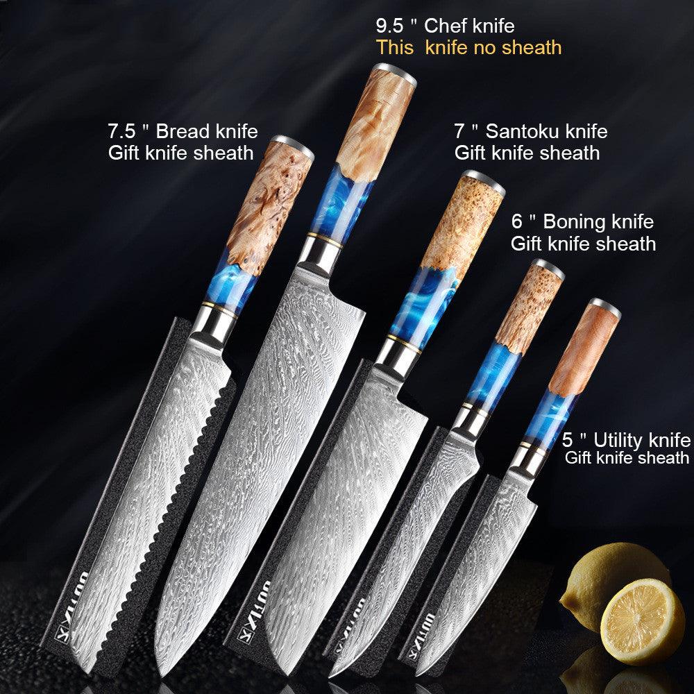 Premium Stainless Steel Chef's Knife Set - in use