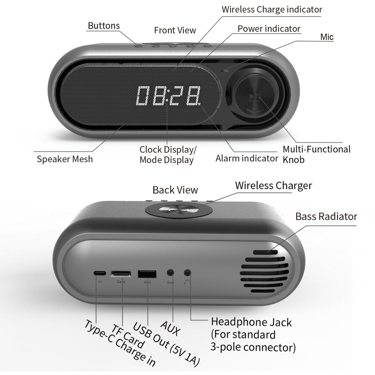 Wireless Charging Alarm Clock - packaging