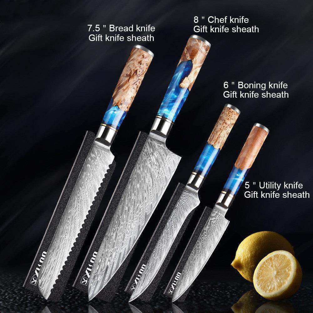 Premium Stainless Steel Chef's Knife Set - angle view