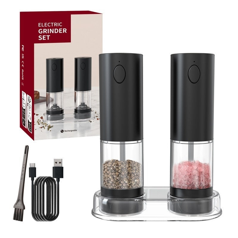 Rechargeable Electric Salt & Pepper Grinder Set - in-use lifestyle shot