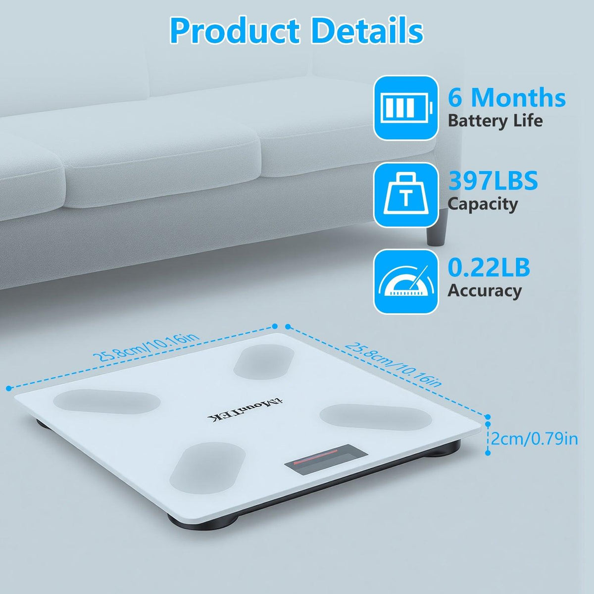 Smart BMI Digital Body Weight Scale - close-up detail