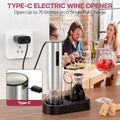 Electric Wine Opener,Rechargeable Automatic Wine Opener Corkscrew Opener Set with Wine Stopper, Foil Cutter, Wine Aerator,Storage Base & USB-C Cable Gifts for Wine Lovers