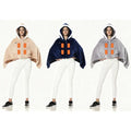 Wearable Heated Throw Blanket Double-Sided Flannel Portable Electric Heating Hoodie for Women Men Machine Washable 3 Heating Levels Battery Operated