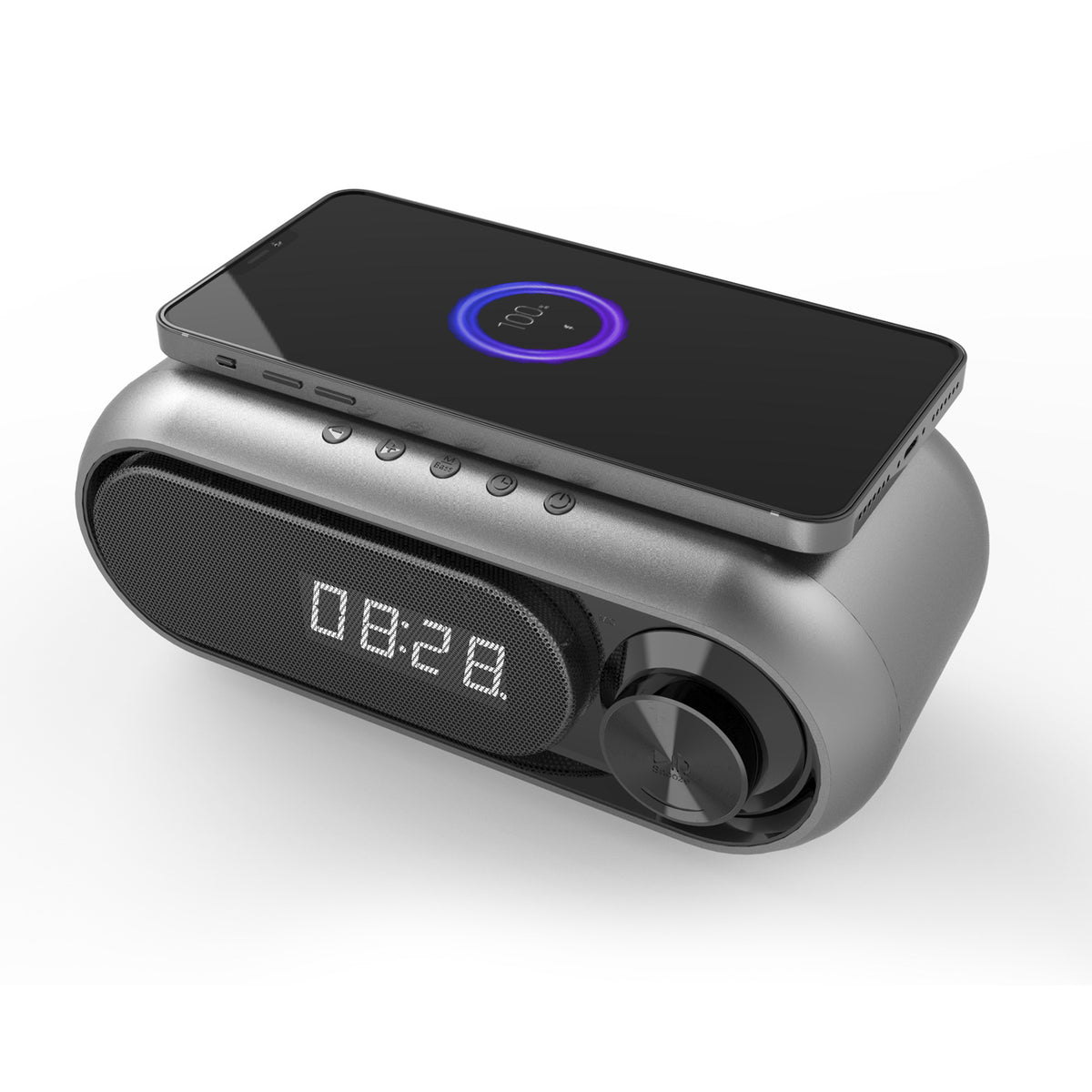 Wireless Charging Alarm Clock - close-up detail