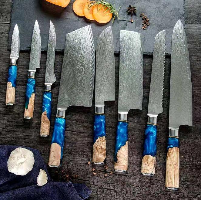 Premium Stainless Steel Chef's Knife Set - unboxed view