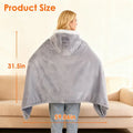 Wearable Heated Throw Blanket Double-Sided Flannel Portable Electric Heating Hoodie for Women Men Machine Washable 3 Heating Levels Battery Operated