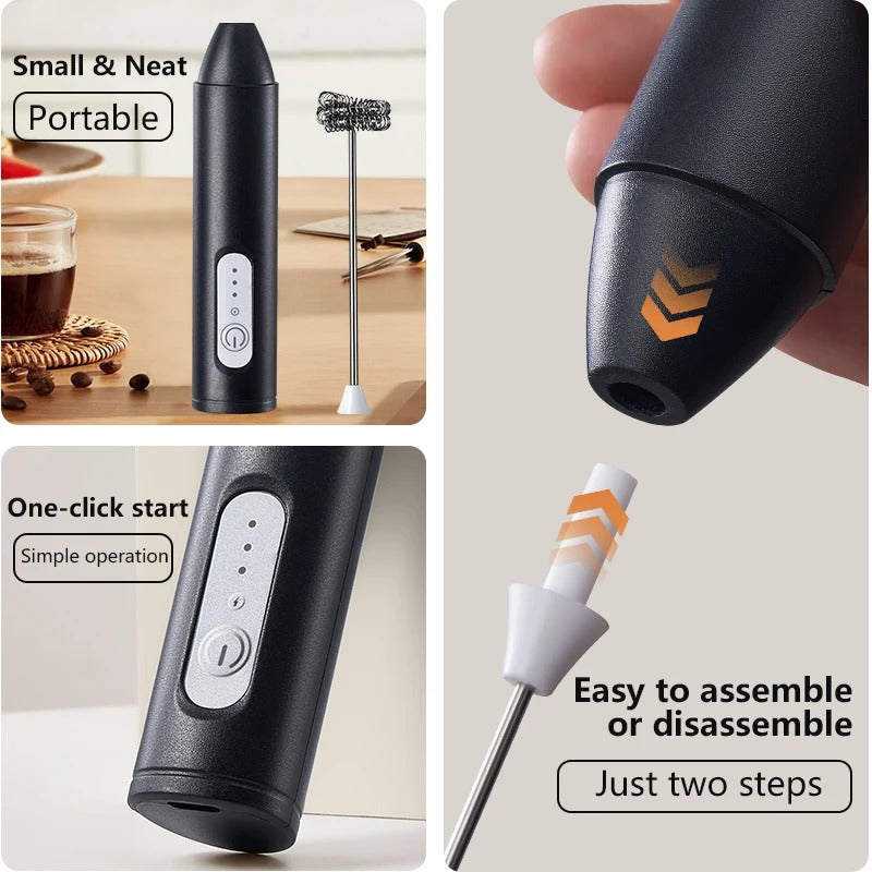 Wireless Electric Milk Frother - angle view